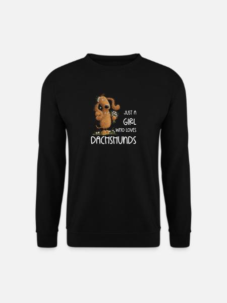 Witziger Just A Girl Who Loves Dachshunds Dackel - Unisex Pullover - Schwarz