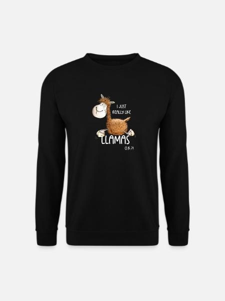 I Just Really Like Llamas - Unisex Sweatshirt - black