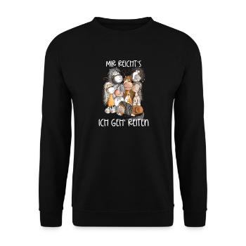 Pferdehaufen Pferde Mir Reichts Ich Geh Reiten - Unisex Pullover - Schwarz - Vorne - Alina (178cm) & Michal (187cm)