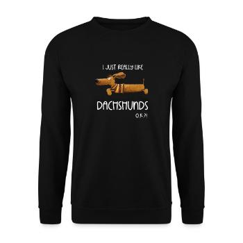 J’aime vraiment les teckels Dackel teckel - Sweat-shirt Unisexe - noir - Devant - Alina (178cm) & Michal (187cm)