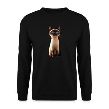 Siamkatze Siam Katze Siamese Cat Siamesen Katzen - Unisex Pullover - Schwarz - Vorne - Alina (178cm) & Michal (187cm)