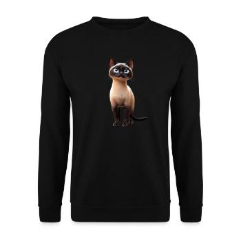 Siamkatze Siam Katze Siamese Cat Siamesen Katzen - Unisex Pullover - Schwarz - Vorne - Alina (178cm) & Michal (187cm)