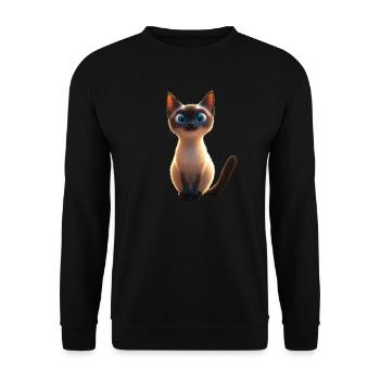 Siamkatze Siam Katze Siamese Cat Siamesen Katzen - Unisex Pullover - Schwarz - Vorne - Alina (178cm) & Michal (187cm)