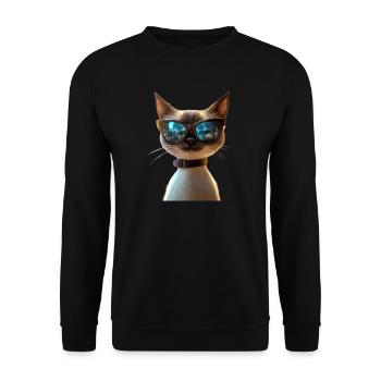 Siamkatze Siam Katze Siamese Cat Siamesen Katzen - Unisex Pullover - Schwarz - Vorne - Alina (178cm) & Michal (187cm)