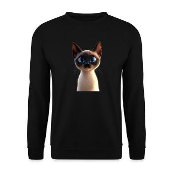 Siamkatze Siam Katze Siamese Cat Siamesen Katzen - Unisex Pullover - Schwarz - Vorne - Alina (178cm) & Michal (187cm)