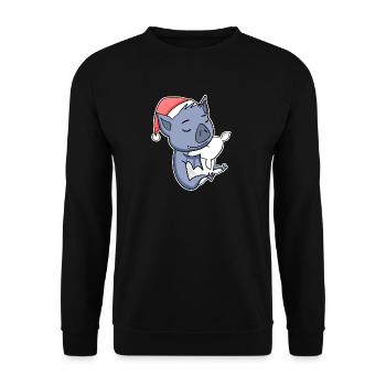 Chauve-souris mignonne fatiguée dormir à Noël - Sweat-shirt Unisexe - noir - Devant - Alina (178cm) & Michal (187cm)