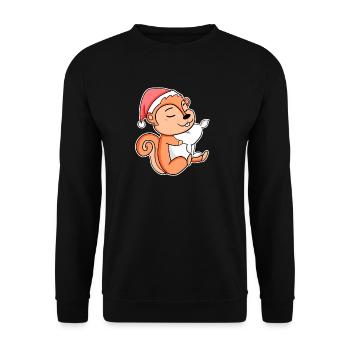Squirrel Cute Tired Sleeping In Christmas - Unisex Sweatshirt - black - Front - Alina (178cm) & Michal (187cm)