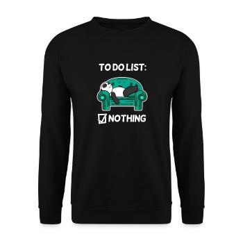 Funny Saying Funny Sayings - Panda Motif - Unisex Sweatshirt - black - Front - Alina (178cm) & Michal (187cm)