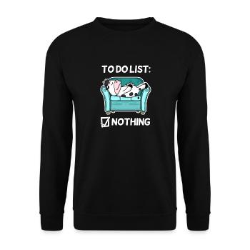 Funny Saying, Funny Sayings - Cow Motif - Unisex Sweatshirt - black - Front - Alina (178cm) & Michal (187cm)