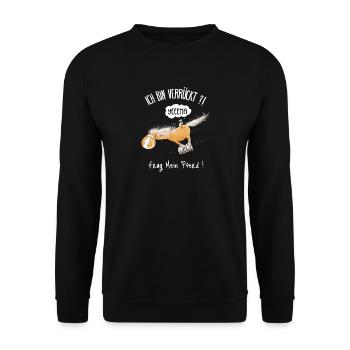 Verrücktes Pferd Auf Rollschuhen Pferde Spruch - Unisex Pullover - Schwarz - Vorne - Alina (178cm) & Michal (187cm)