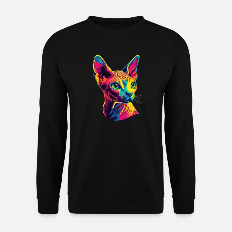Sphynx Katze Sphynxkatze Canadian Cat Süße Sphinx - Unisex Pullover - Schwarz