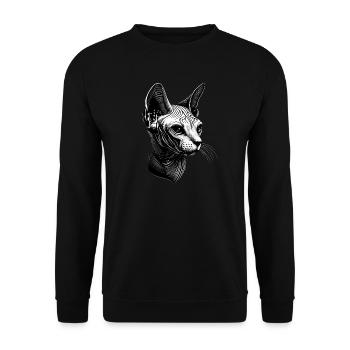 Chat Sphynx Chat Sphynx Chat Canadien Mignon Sphinx - Sweat-shirt Unisexe - noir - Devant - Alina (178cm) & Michal (187cm)