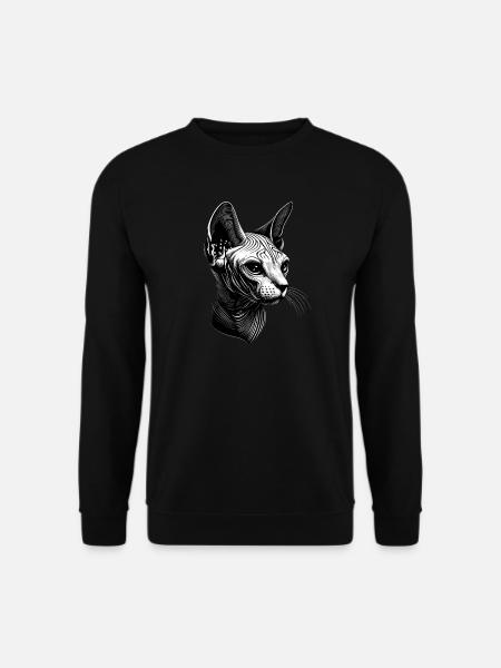 Sphynx Katze Sphynxkatze Canadian Cat Süße Sphinx - Unisex Pullover - Schwarz