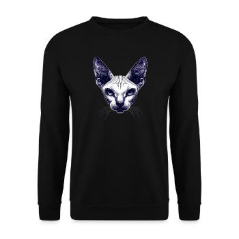 Sphynx Katze Sphynxkatze Canadian Cat Süße Sphinx - Unisex Pullover - Schwarz - Vorne - Alina (178cm) & Michal (187cm)