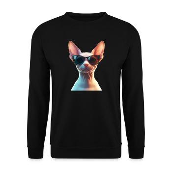 Sphynx Katze Sphynxkatze Canadian Cat Süße Sphinx - Unisex Pullover - Schwarz - Vorne - Alina (178cm) & Michal (187cm)