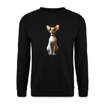 Sphynx Katze Sphynxkatze Canadian Cat Süße Sphinx - Unisex Pullover - Schwarz - Vorne - Alina (178cm) & Michal (187cm)