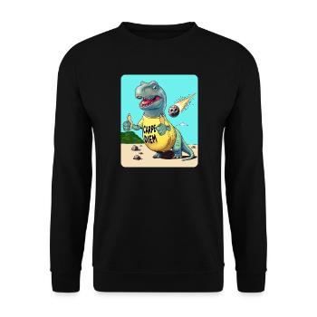 Carpe Diem Dinosaur - Unisex Sweatshirt - black - Front - Alina (178cm) & Michal (187cm)