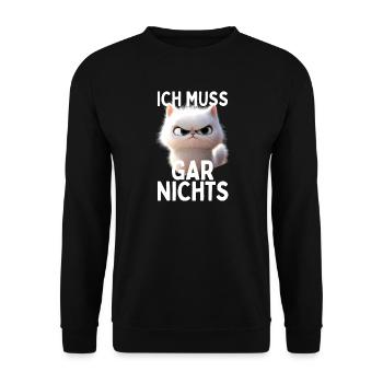 Cat I don't have to do anything no nope lazy cats - Unisex Sweatshirt - black - Front - Alina (178cm) & Michal (187cm)