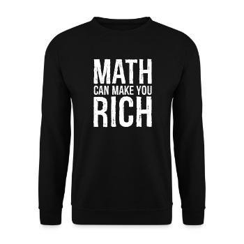 Mathematik kann reich machen - Unisex Pullover - Schwarz - Vorne - Alina (178cm) & Michal (187cm)