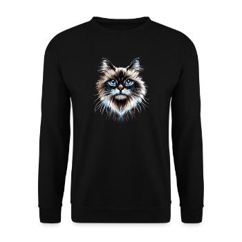Ragdoll Katze Ragdollkatze Cat Süße Ragdoll Katzen - Unisex Pullover - Schwarz - Vorne - Alina (178cm) & Michal (187cm)