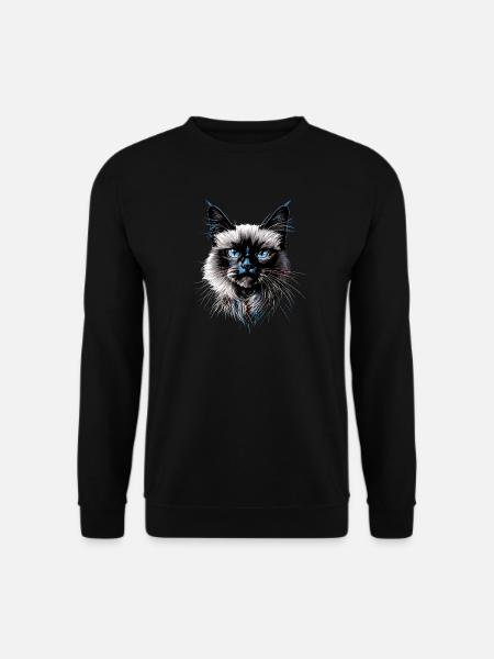 Birma Katze Heilige Birmakatze Süße Birma Katzen - Unisex Pullover - Schwarz
