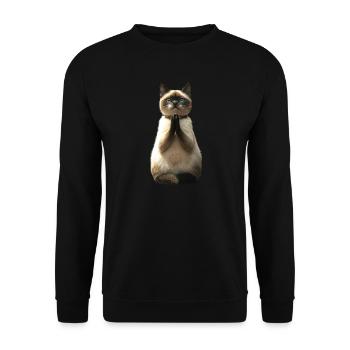 Chat Birman Chat Birman Sacré Chat Birman Mignon Chats Birmans - Sweat-shirt Unisexe - noir - Devant - Alina (178cm) & Michal (187cm)
