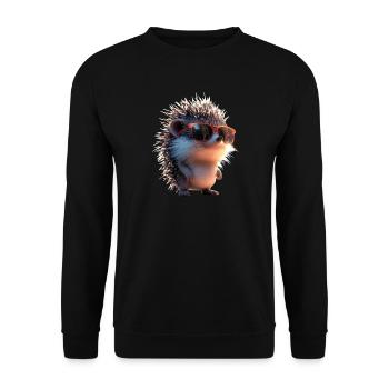 Hérisson Hérisson à ventre blanc Hérisson épineux Amour Hérisson mignon - Sweat-shirt Unisexe - noir - Devant - Alina (178cm) & Michal (187cm)