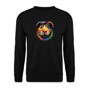 Meerschweinchen Nagetiere Capybara Süßes Nager - Unisex Pullover - Schwarz - Vorne - Alina (178cm) & Michal (187cm)