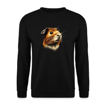 Meerschweinchen Nagetiere Capybara Süßes Nager - Unisex Pullover - Schwarz - Vorne - Alina (178cm) & Michal (187cm)