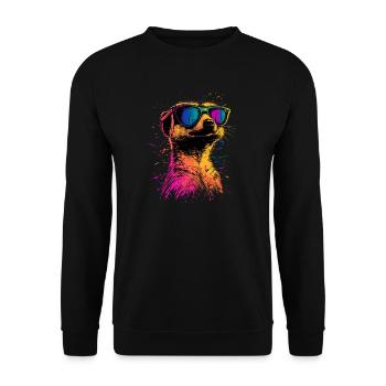 Meerkat Sunglasses Colorful Cute Meerkat - Unisex Sweatshirt - black - Front - Alina (178cm) & Michal (187cm)