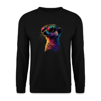 Meerkat Sunglasses Colorful Cute Meerkat - Unisex Sweatshirt - black - Front - Alina (178cm) & Michal (187cm)