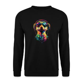 Meerkat Sunglasses Colorful Cute Meerkat - Unisex Sweatshirt - black - Front - Alina (178cm) & Michal (187cm)