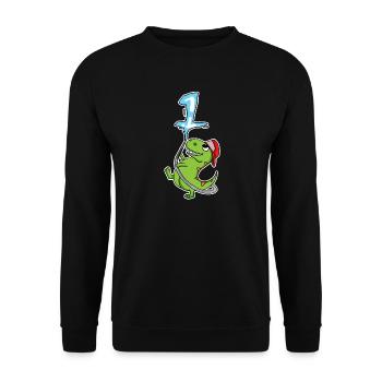 Number 1 - Unisex Sweatshirt - black - Front - Alina (178cm) & Michal (187cm)