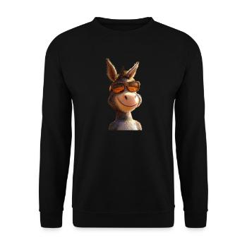 Donkey Domestic Donkey Riding Stable Love Cute Donkey - Unisex Sweatshirt - black - Front - Alina (178cm) & Michal (187cm)