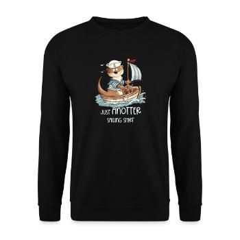 Just Anotter Chemise de Voile Loutre Bateau Voile - Sweat-shirt Unisexe - noir - Devant - Alina (178cm) & Michal (187cm)
