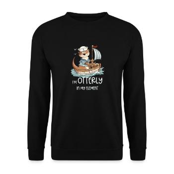 Otterly In My Element Otter Boot Segeln Segelboot - Unisex Pullover - Schwarz - Vorne - Alina (178cm) & Michal (187cm)