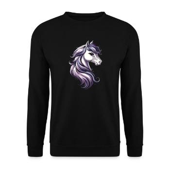 Pony Riding Pony Foal Rider Ponies Riding Pony Farm - Unisex Sweatshirt - black - Front - Alina (178cm) & Michal (187cm)