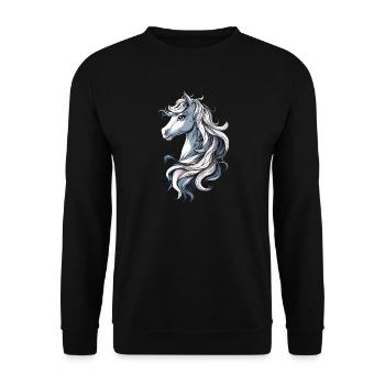 Pony Riding Pony Foal Rider Ponies Riding Pony Farm - Unisex Sweatshirt - black - Front - Alina (178cm) & Michal (187cm)