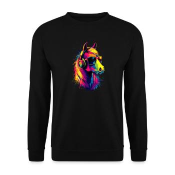 Pony Riding Pony Foal Rider Ponies Riding Pony Farm - Unisex Sweatshirt - black - Front - Alina (178cm) & Michal (187cm)