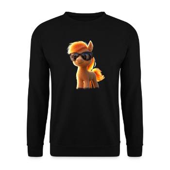Pony Riding Pony Foal Rider Ponies Riding Pony Farm - Unisex Sweatshirt - black - Front - Alina (178cm) & Michal (187cm)
