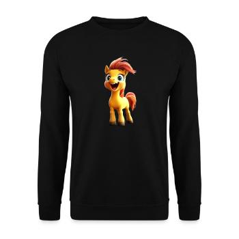 Pony Riding Pony Foal Rider Ponies Riding Pony Farm - Unisex Sweatshirt - black - Front - Alina (178cm) & Michal (187cm)