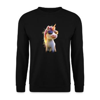 Licorne Cavalier Poney Ferme Chevaux Équitation Licornes - Sweat-shirt Unisexe - noir - Devant - Alina (178cm) & Michal (187cm)