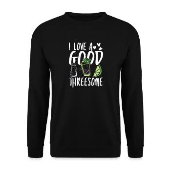 I love a good threesome - Unisex Pullover - Schwarz - Vorne - Alina (178cm) & Michal (187cm)