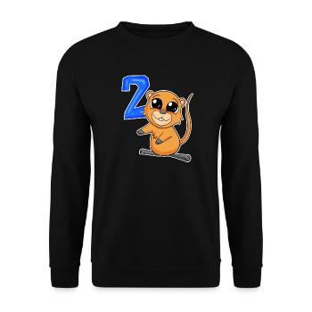 2 Birthday Motif Quokka - Two Years Old - Unisex Sweatshirt - black - Front - Alina (178cm) & Michal (187cm)