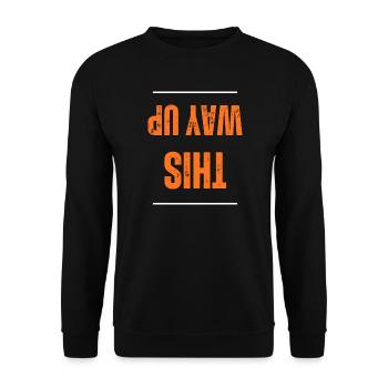 This Way Up - Unisex Sweatshirt - black - Front - Alina (178cm) & Michal (187cm)