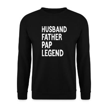 Mari Père Papa Légende Fête des Pères - Sweat-shirt Unisexe - noir - Devant - Alina (178cm) & Michal (187cm)