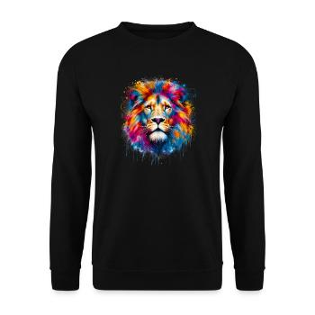 Löwe - Unisex Pullover - Schwarz - Vorne - Alina (178cm) & Michal (187cm)
