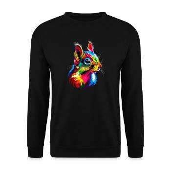 Squirrel Headphones Colorful Pop Art DJ Squirrel - Unisex Sweatshirt - black - Front - Alina (178cm) & Michal (187cm)