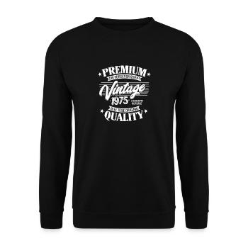 Geburtstag Vintage 1975 Limitierte Auflage - Unisex Pullover - Schwarz - Vorne - Alina (178cm) & Michal (187cm)