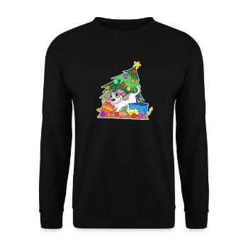 Dog Christmas Tree Funny Christmas - Unisex Sweatshirt - black - Front - Alina (178cm) & Michal (187cm)